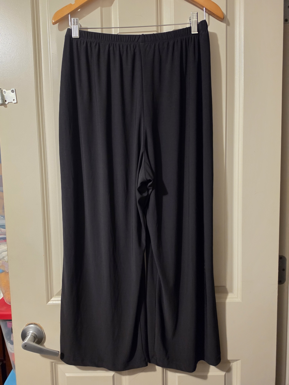 Black Wide-Leg Track Pants - Women